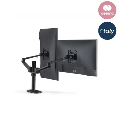 Gamvity ErgoView Pro Dual Monitor Arm &ndash; 360&deg; Swivel Desk Mount (32") _ Black